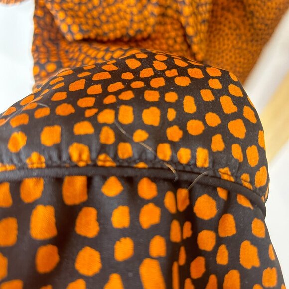 40 Winks Orange Black Pajamas Sz M Pumpkin Halloween Witchy Fall Cheetah Goth - Picture 3 of 6